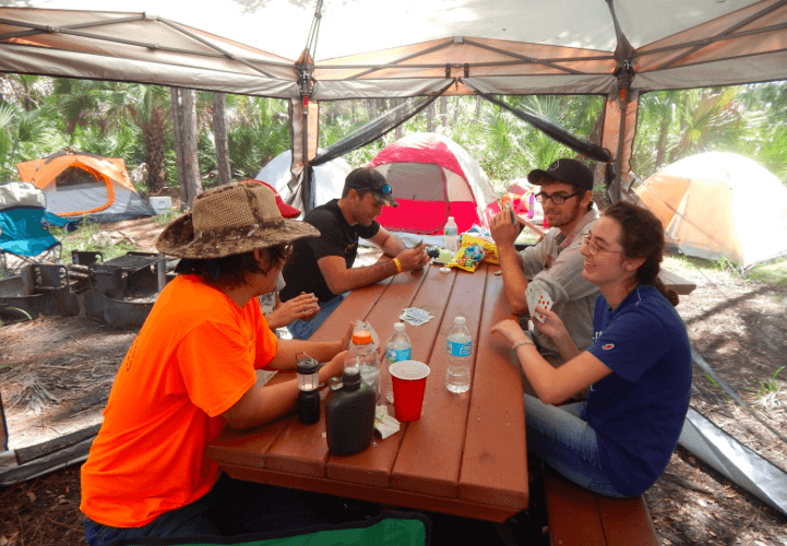 The FGCU Wildlife Club at a camping trip in 2014. Special to Eagle News.