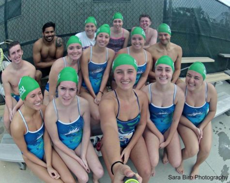 The swim club takes a selfie at the FGCU swim complex. (Photo special to Eagle News)