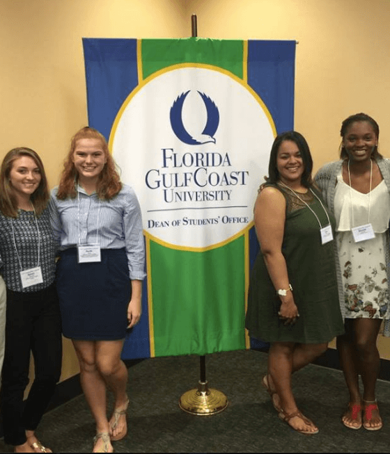 (From left to right) Sydney Parsons, Noelle Stone, Jalisa White and Vernazia Harmon pose during the 2015 Leadership Summit. (Photo courtesy of Noelle Stone)