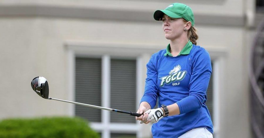 PHOTO COURTESY OF FGCU ATHLETICS:
Madeline Marck-Sherk ties for 2nd place at the 2018 ASUN Championship.