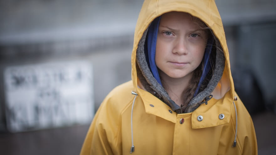 Photo by Anders Hellberg via Wikimedia Commons.https://commons.m.wikimedia.org/wiki/File:Greta_Thunberg_7.jpg labeled for reuse. 