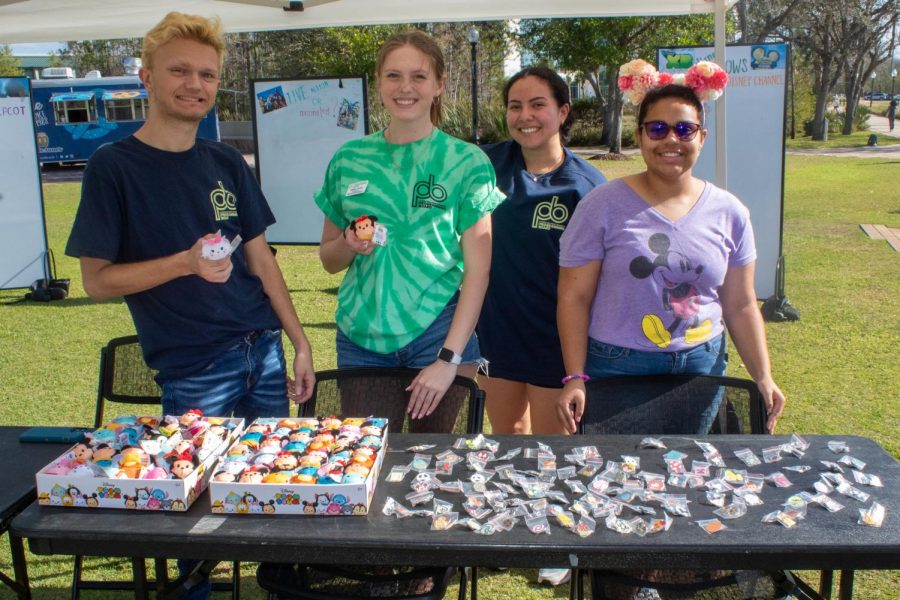 Students passed out Disney Tsum Tsum toys and Disney pins during the PB Our Guest event. FGCU Programing Board hosted a Disney themed event on the library lawn Wednesday, January 25, 2023. 