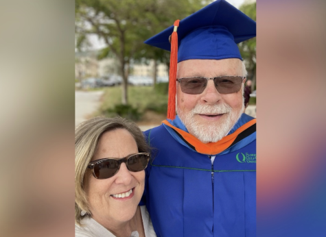 Andy Äsk smiles for a selfie with his significant other, Joyce Owens, after attending the commencement ceremony where he received his Master of Science in engineering. Photo courtesy of Andy Äsk.