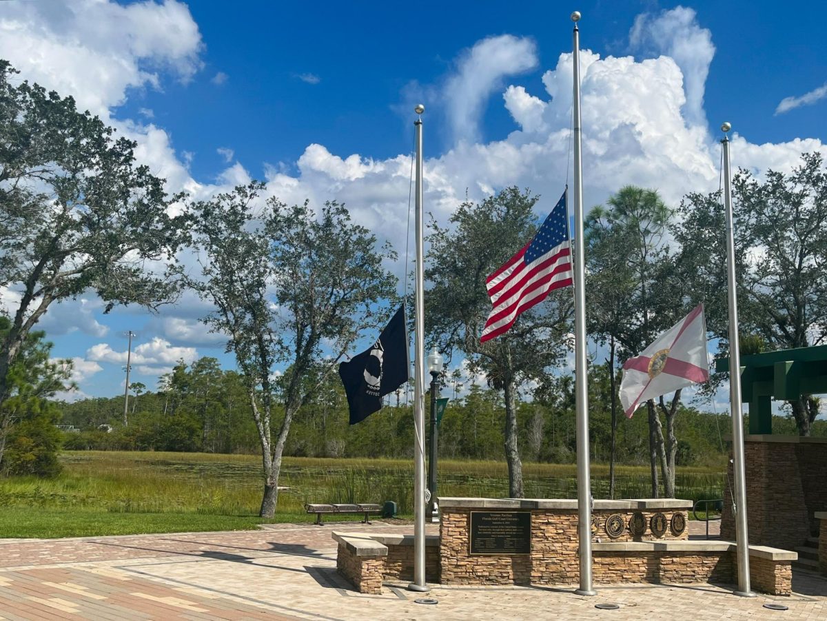 Flags flew at half-staff in remembrance of the September 11 attacks on Monday September 11, 2023. This year marks the 22nd anniversary of the attacks. Photo by