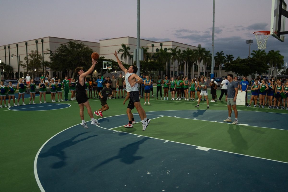 The first annual Basketball Block Party was held at the R.O.C. on Thursday October 26, 2023 to get students excited for the upcoming basketball season. This event was a chance for students to meet the FGCU basketball players and participate in contests. The FGCU Mens and Womens basketball teams were the refs for a 3v3 basketball tournament. Photo by